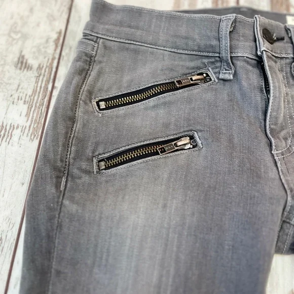 Rag & Bone Moto Skinny Jeans Buxton Gray Ankle Zip Size 25 NWOT - Picture 7 of 16